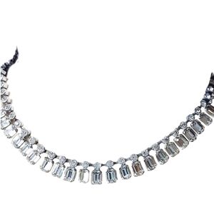 ANTIQUE MINT CHOKER ENGLAND CLEAR RHINESTONE  ALL ORIGINAL, CLASP